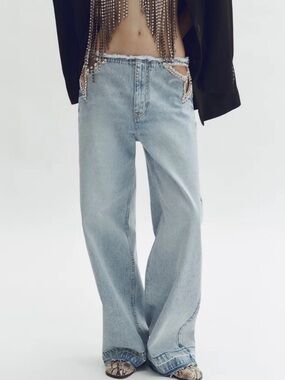 Stella McCartney Pale Blue Wide-Leg Flared Jeans